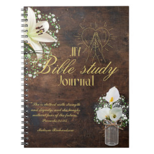 Personalised Bible Study Add Name and Faith Verse Notebook