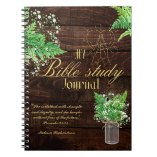 Personalised Bible Study Add Name and Faith Verse Notebook