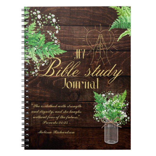 Personalised Bible Study Add Name and Faith Verse  Notebook (Front)