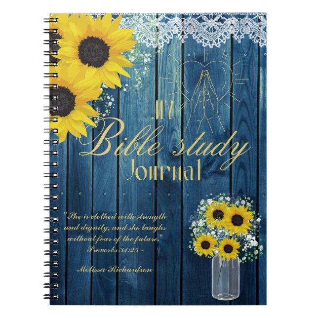 Personalised Bible Study Add Name and Faith Verse  Notebook (Front)
