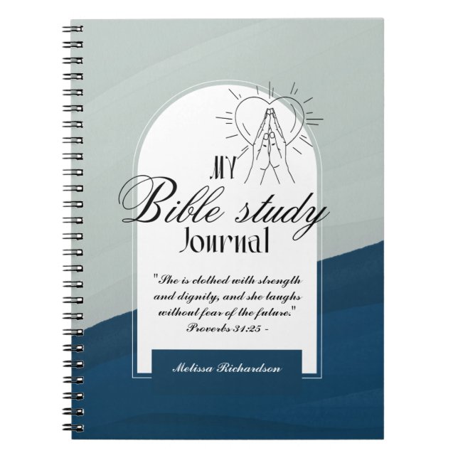 Personalised Bible Study Add Name and Faith Verse  Notebook (Front)