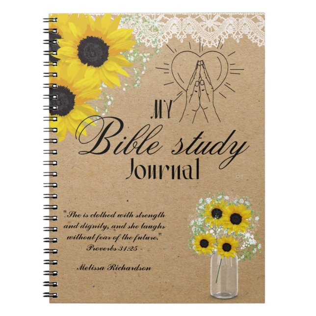 Personalised Bible Study Add Name and Faith Verse  Notebook (Front)