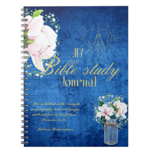 Personalised Bible Study Add Name and Faith Verse Notebook