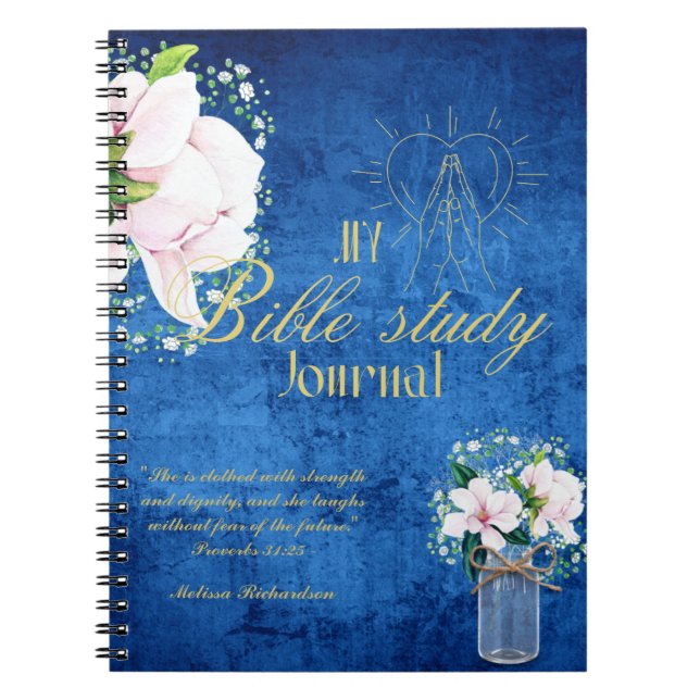 Personalised Bible Study Add Name and Faith Verse  Notebook (Front)