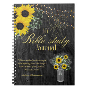Personalised Bible Study Add Name and Faith Verse Notebook