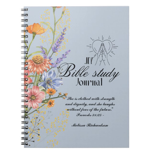 Personalised Bible Study Add Name and Faith Verse  Notebook (Front)