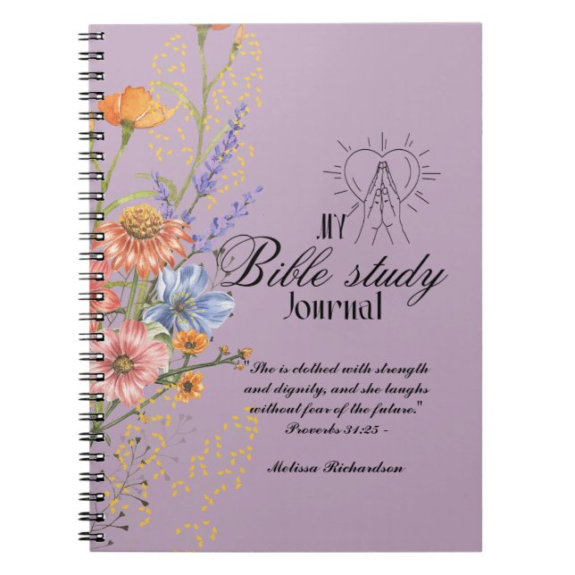 Personalised Bible Study Add Name and Faith Verse  Notebook (Front)