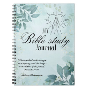 Personalised Bible Study Add Name and Faith Verse Notebook