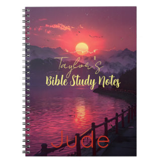Personalised Bible Study Sunset Christian Journal