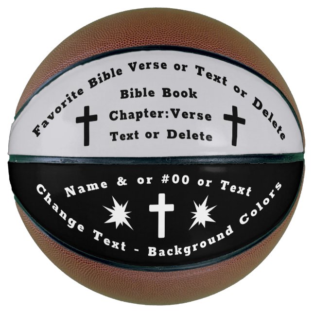 Personalised Bible Verse Basketball Ball Your TEXT (Front)