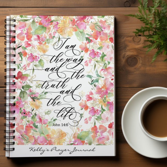 Personalised Bible Verse Floral Prayer Journal (Creator Uploaded)