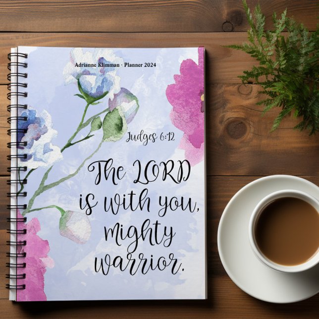 Personalised Bible Verse Floral Spiral Planner (Creator Uploaded)