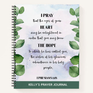 Personalised Bible Verse Greenery Prayer Journal