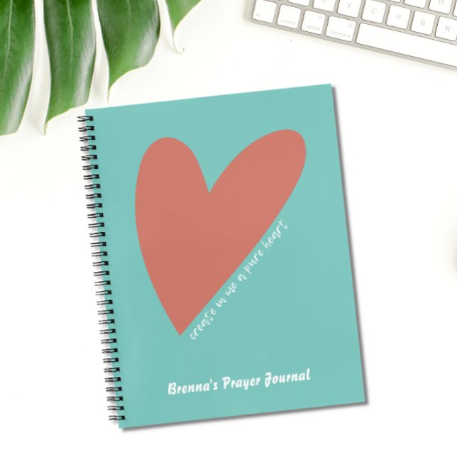 Personalised Bible Verse Journal, Heart Christian Notebook (Creator Uploaded)