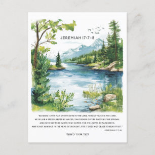 Personalised Bible Verse Landscape Print Holiday Postcard