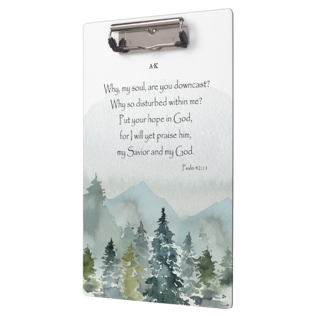 Personalised Bible Verse Mountains  Clipboard (Left)