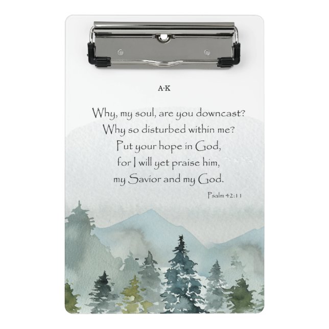 Personalised Bible Verse Mountains  Mini Clipboard (Front)