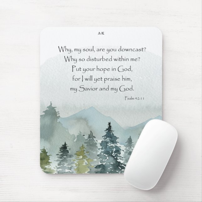 Personalised Bible Verse Mountains  Mouse Pad (With Mouse)