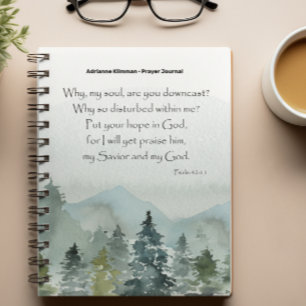 Personalised Bible Verse Mountains Prayer Journal