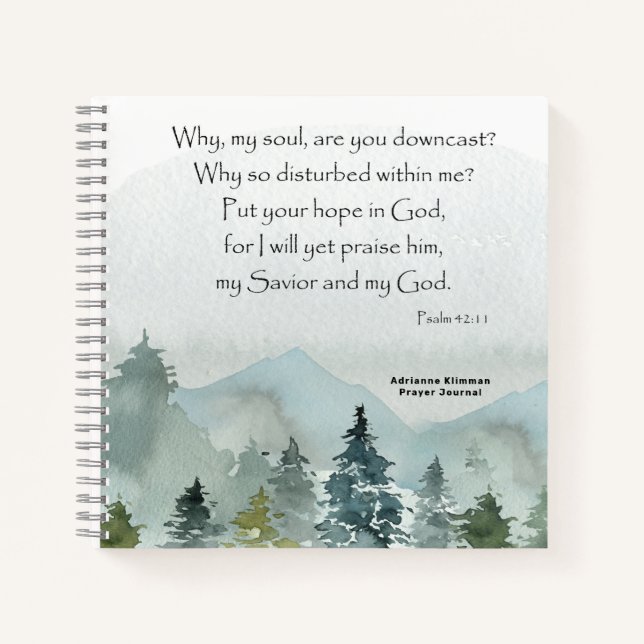 Personalised Bible Verse Mountains Prayer Journal (Front)
