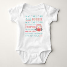 Personalised Bible Verse Owl Baby T Shirt