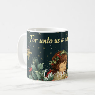 Personalised Biblical Nativity Child & Verse Coffee Mug