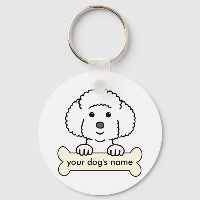 Personalised Bichon Frise Key Ring (Front)