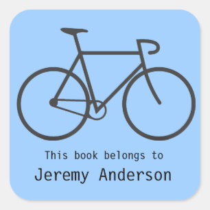 Personalised Bicycle Bookplate Sticker