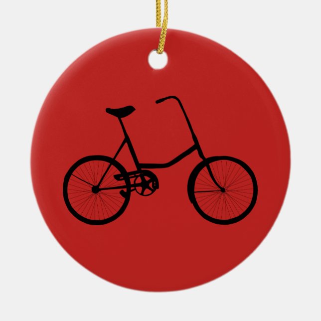Personalised Bicycle Ceramic Tree Decoration (Front)