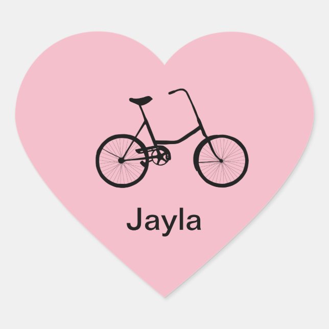 Personalised Bicycle Heart Stickers (Front)
