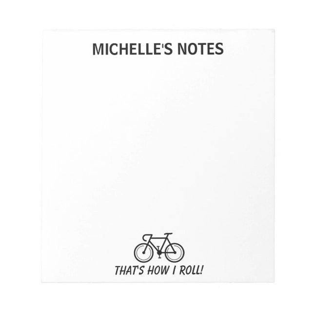 Personalised bicycle template memo writing notepad (Front)