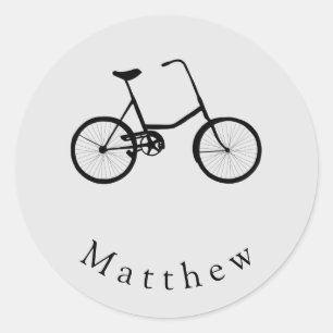 Personalised Bicycle with Custom Name Classic Round Sticker