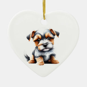 Personalised Biewer Terrier Puppy Ceramic Ornament