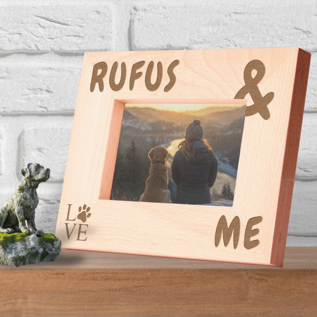Personalised Big and Bold Dogs Name and Me Etched Frames (Personalized Big and Bold Dogs Name and Me Etched Frames by Ricaso. Add your dogs name, with love)