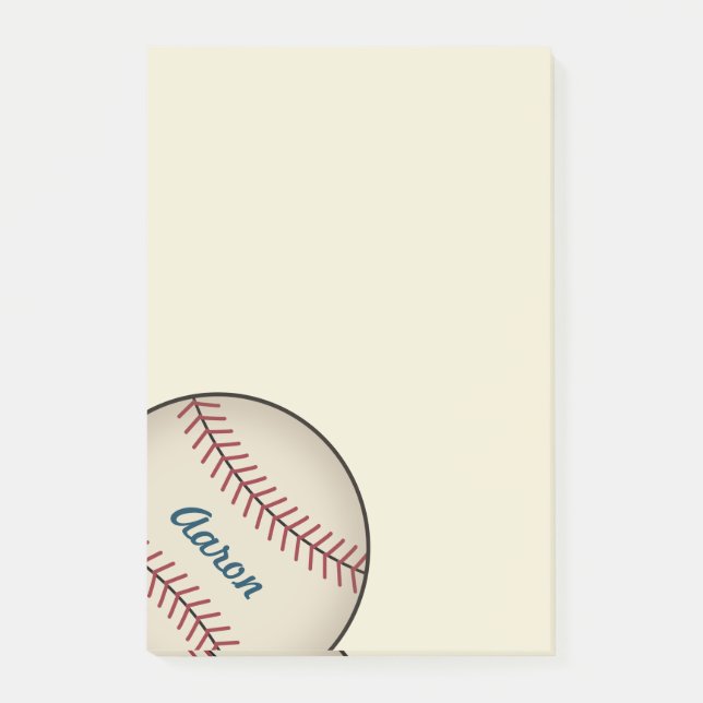 Personalised Big Baseball Post It Notes (Front)