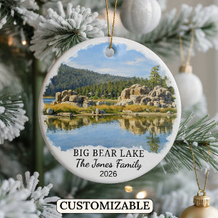 Personalised Big Bear Lake Ornament, California Ceramic Ornament