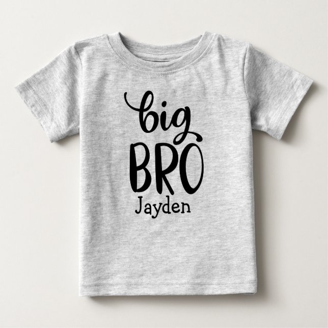 Personalised Big Bro T-Shirt Big Brother with Name (Front)