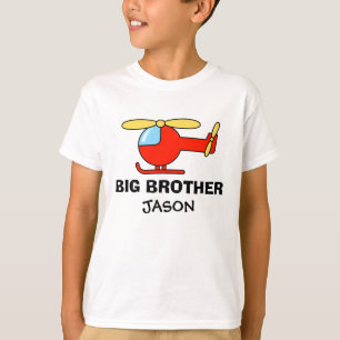 Personalised big brother helicopter shirt for boys