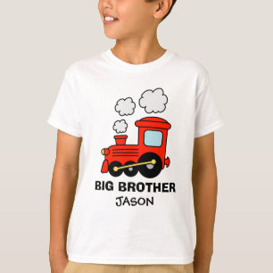 Personalised big brother shirt   Red toy train