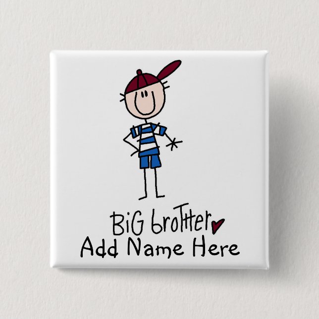 Personalised Big Brother Tshirts and Gifts 15 Cm Square Badge (Front)