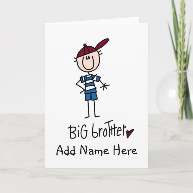 Personalised Big Brother Tshirts and Gifts Card (Front)