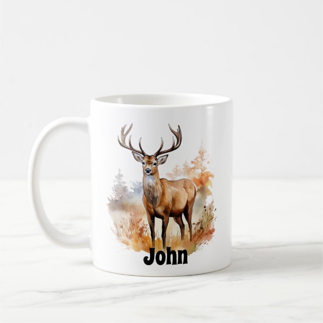Personalised Big Buck Deer Mug (Left)