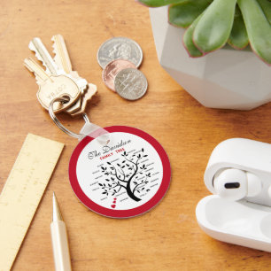 Personalised Big Family Tree (20 names) Key Ring