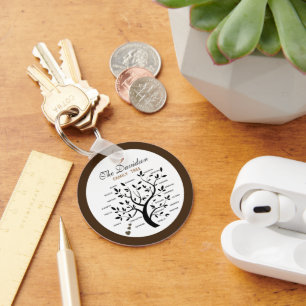 Personalised Big Family Tree (20 names) Key Ring