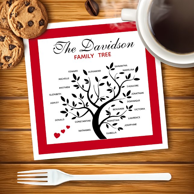Personalised Big Family Tree (20 names) Napkin (Creator Uploaded)