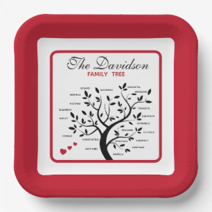 Personalised Big Family Tree (20 names) Paper Plate