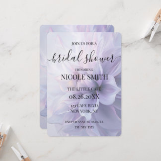 Personalised Big Purple Flower Bridal Shower Invitation