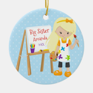 Personalised Big Sister Artist Christmas Ornament