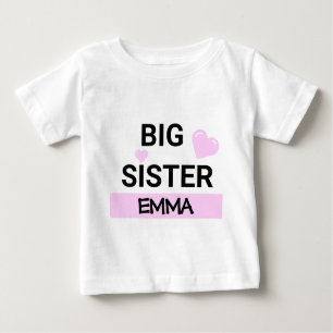 Personalised Big Sister Love  Baby T-Shirt