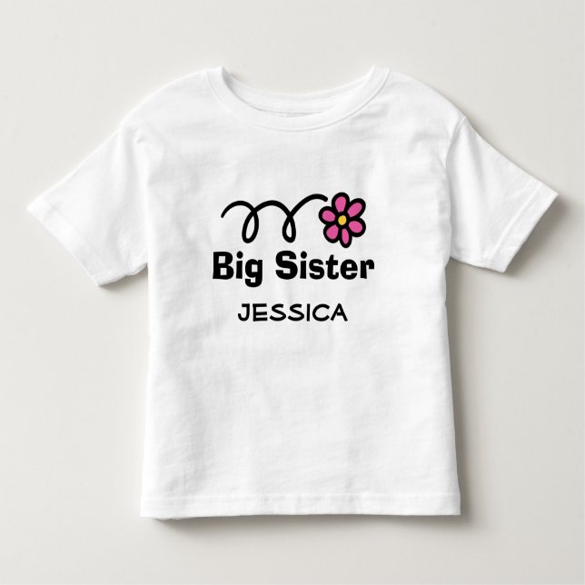Personalised Big Sister t-shirt for older sibling (Front)
